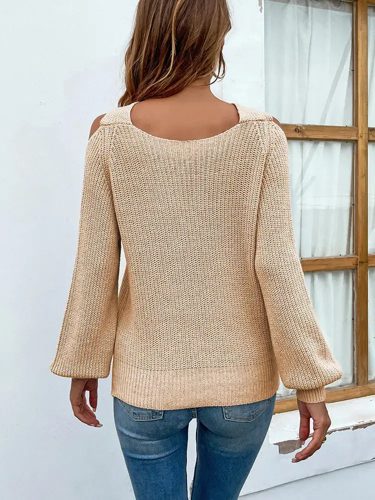 Suéter de Tricot Transpassado Canna