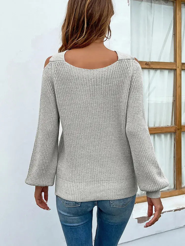 Suéter de Tricot Transpassado Canna