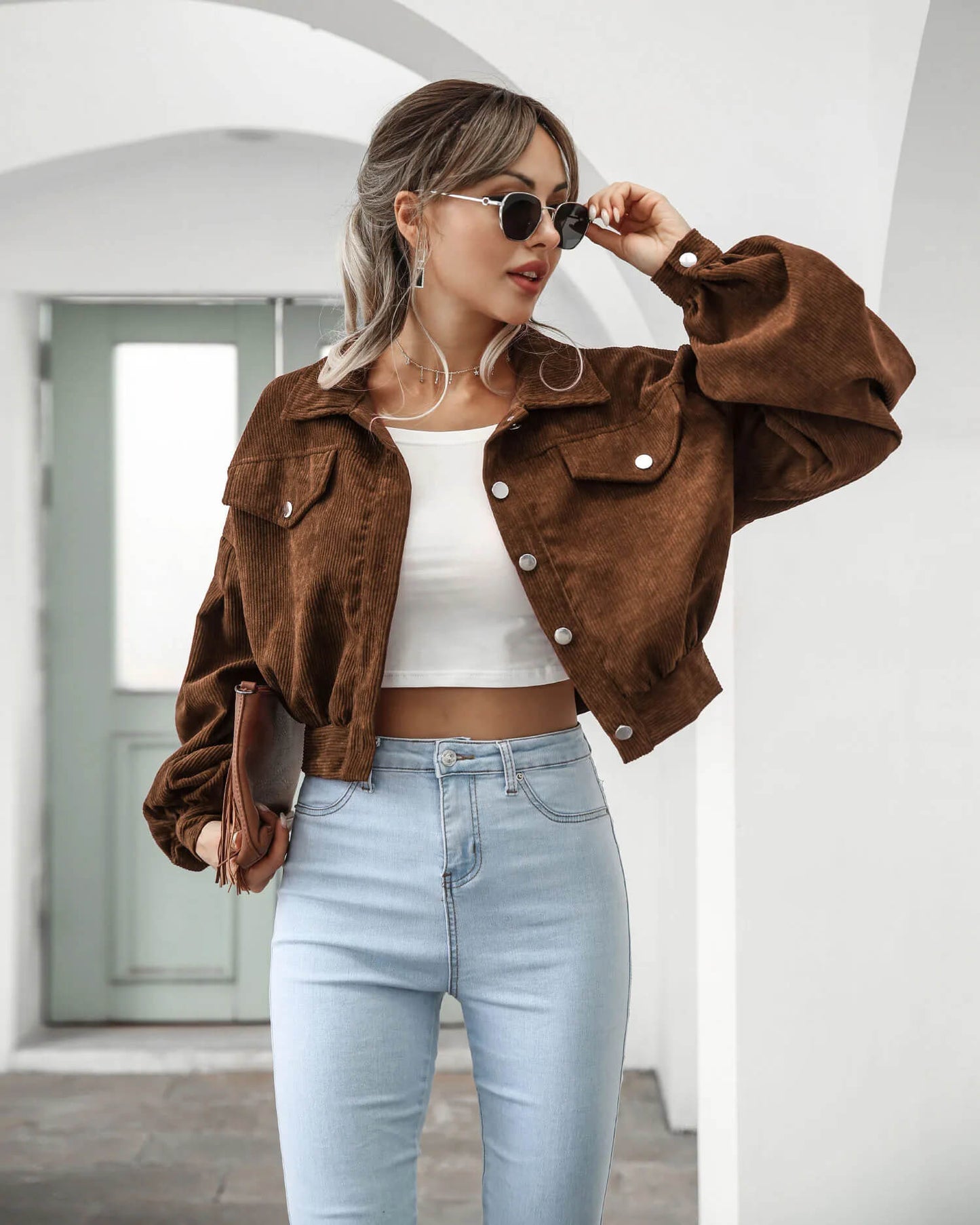 Jaqueta Bomber de Veludo Zoe