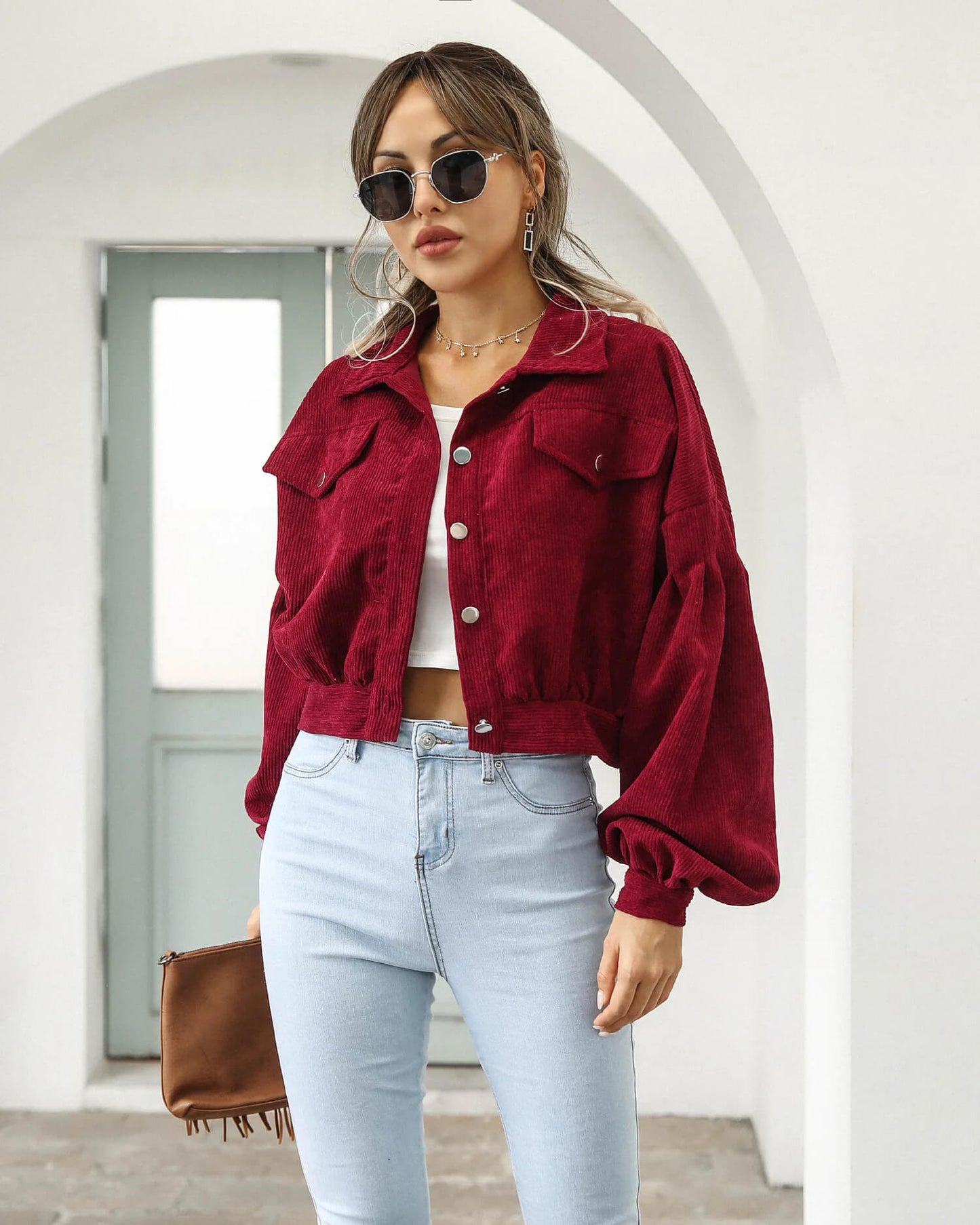 Jaqueta Bomber de Veludo Zoe