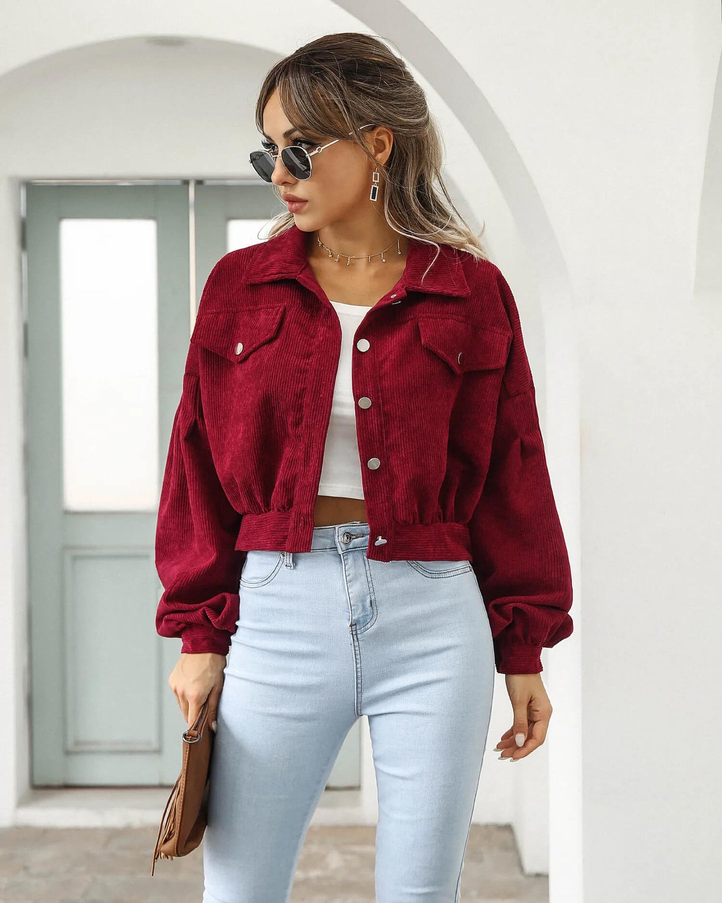 Jaqueta Bomber de Veludo Zoe