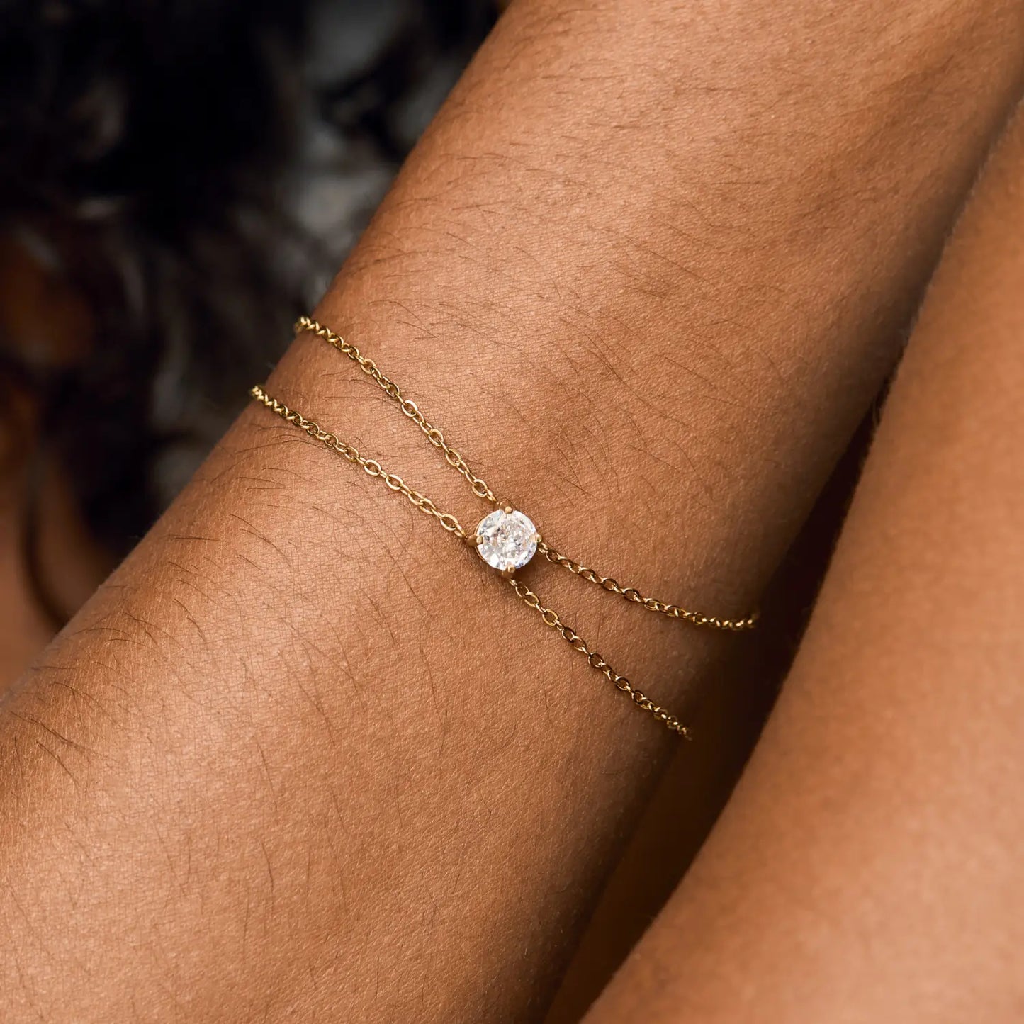 Conjunto Solitário Banhado em Ouro 18k