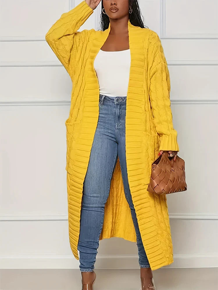 Cardigan Longo Ponto Aberto Roseau