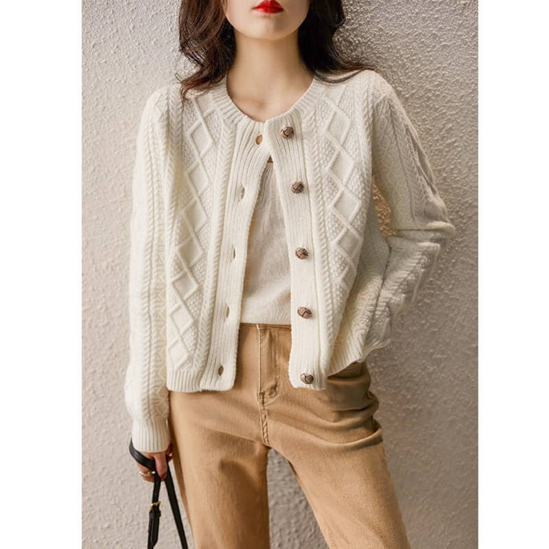 Cardigan de Lã Curto Noyer