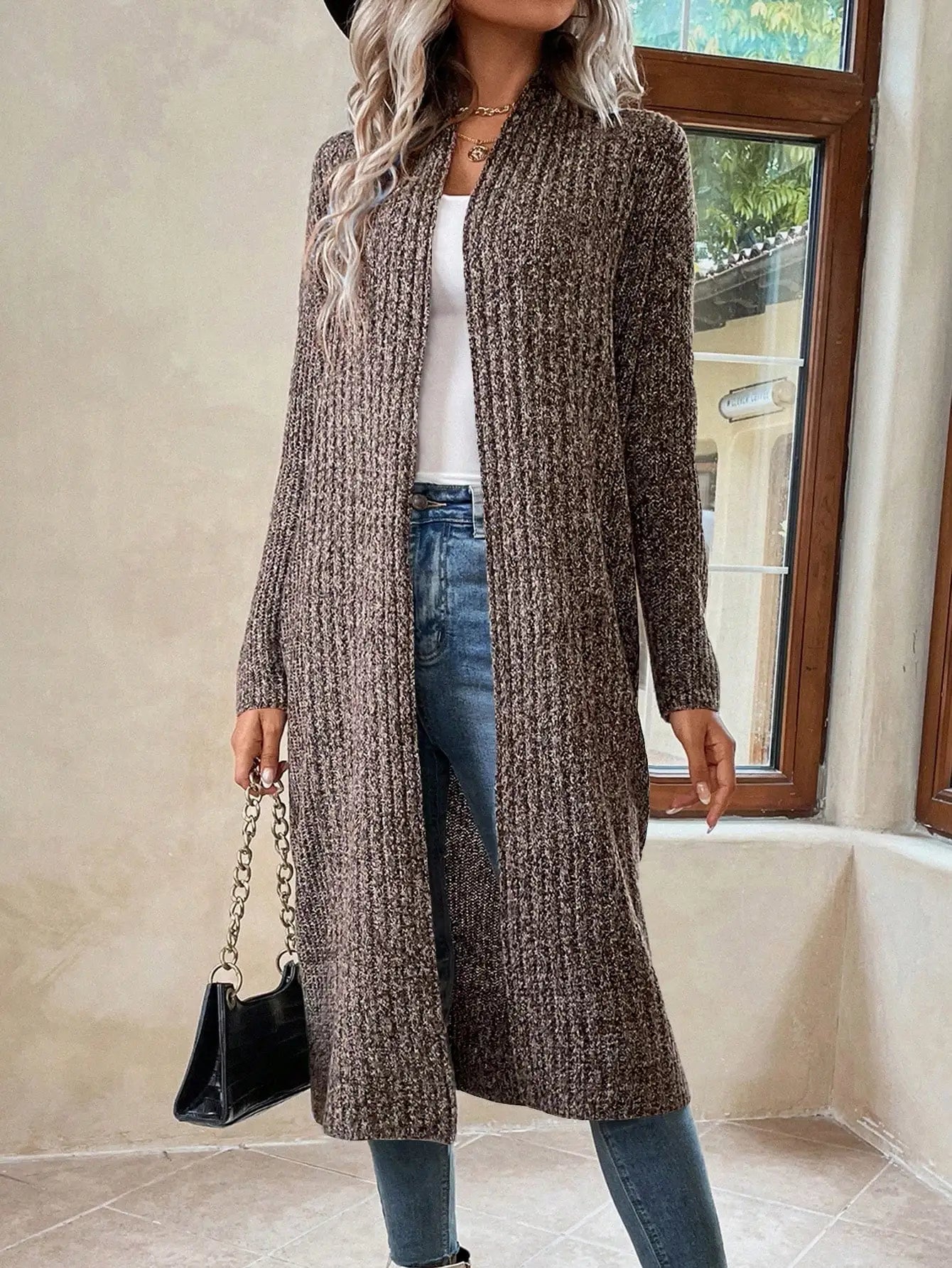 Cardigan Longo Ponto Aberto Malé