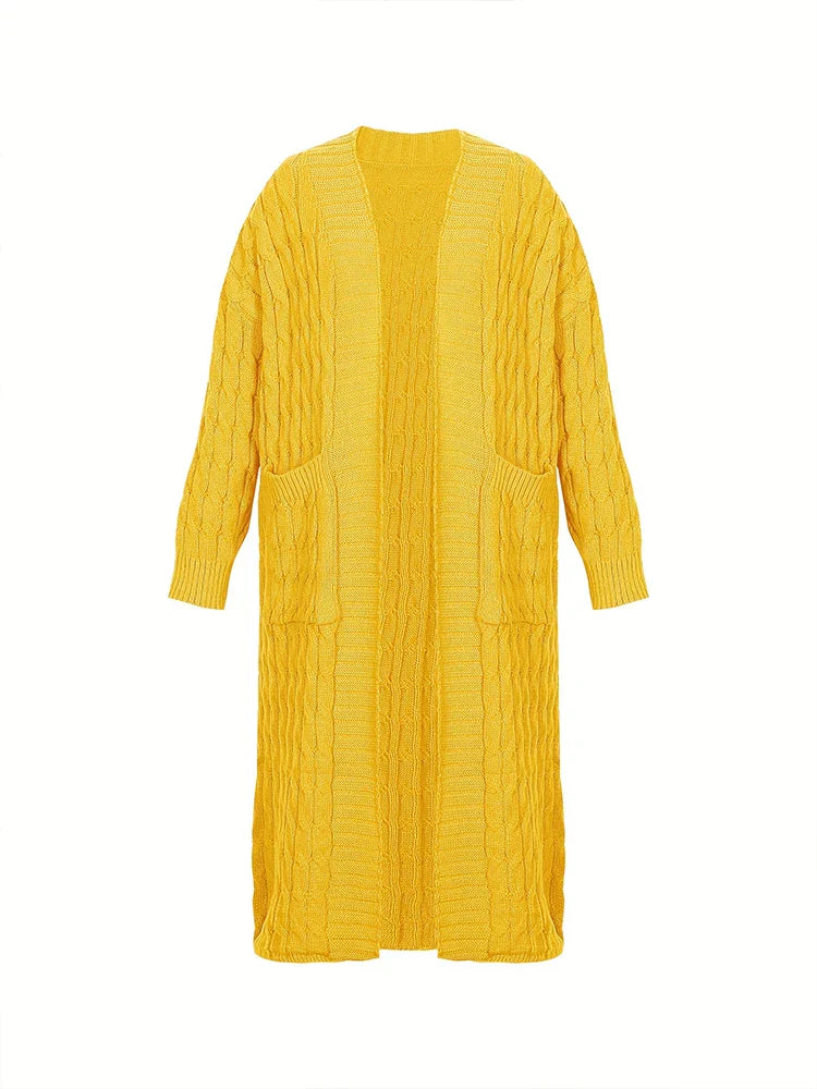 Cardigan Longo Ponto Aberto Roseau