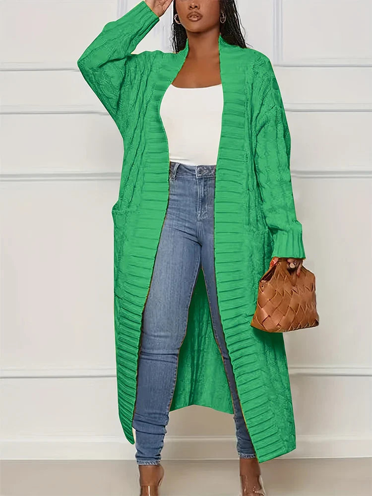 Cardigan Longo Ponto Aberto Roseau