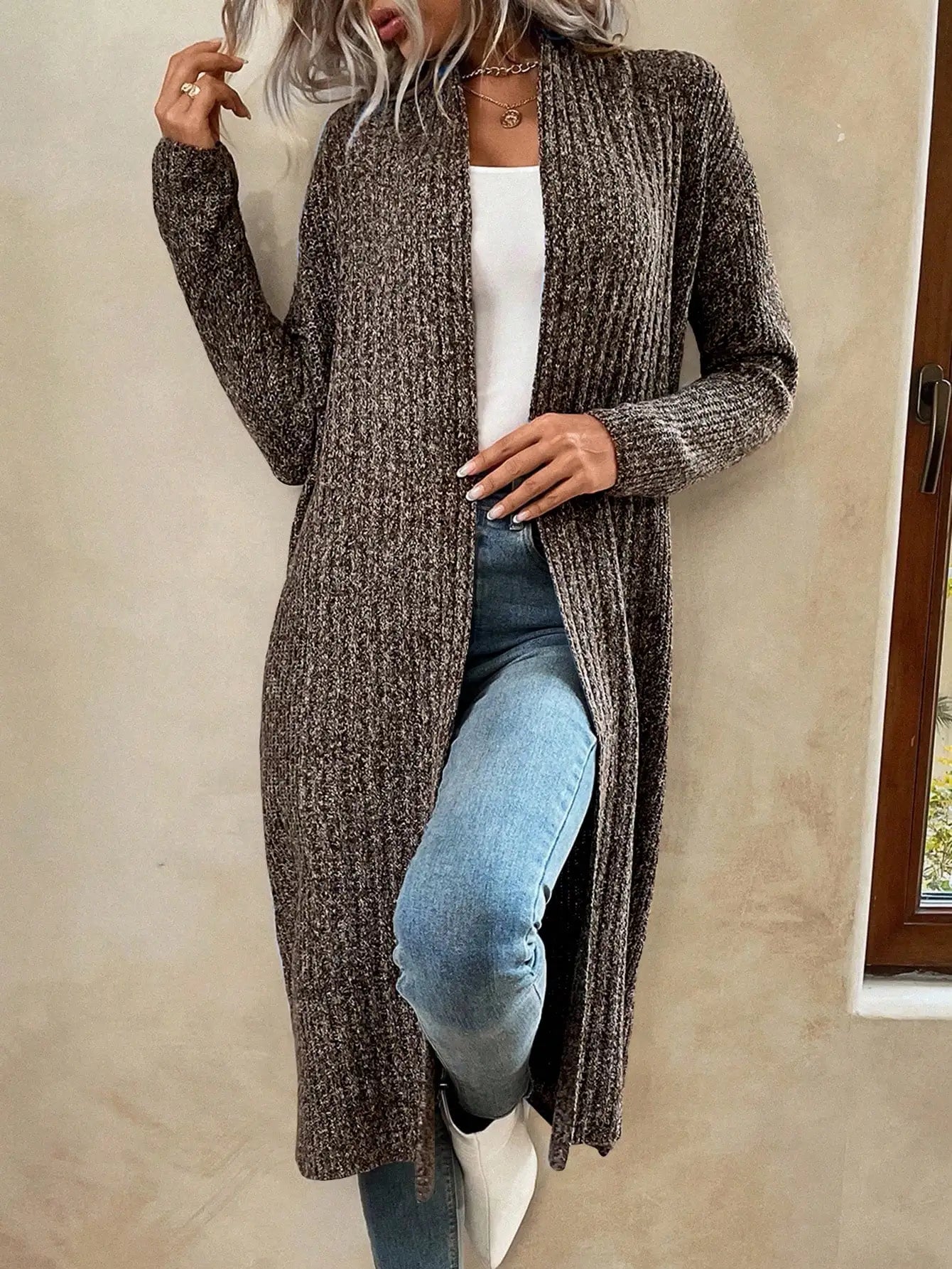 Cardigan Longo Ponto Aberto Malé