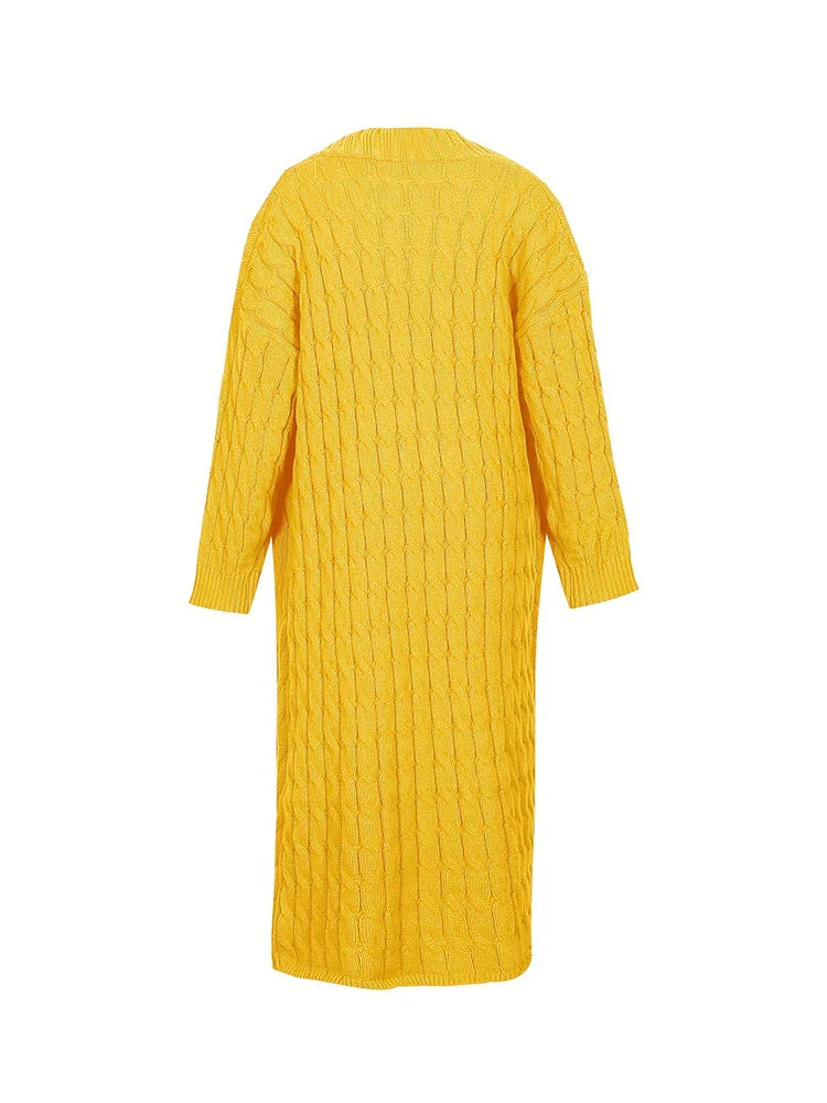 Cardigan Longo Ponto Aberto Roseau