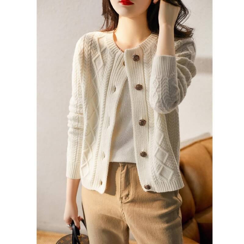 Cardigan de Lã Curto Noyer