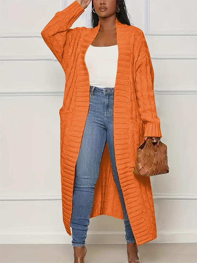 Cardigan Longo Ponto Aberto Roseau
