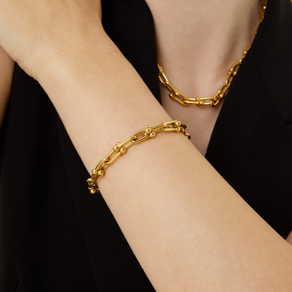 Conjunto Elos Monclé Banhado em Ouro 18k