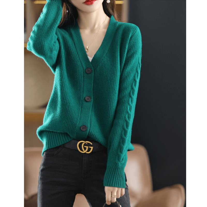 Cardigan Casual de Lã Temple