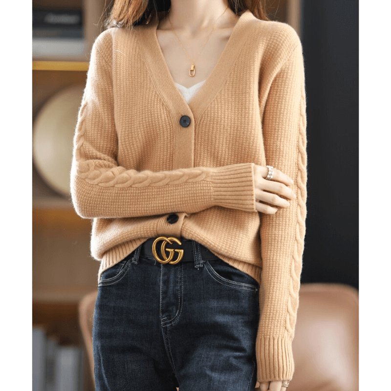 Cardigan Casual de Lã Temple