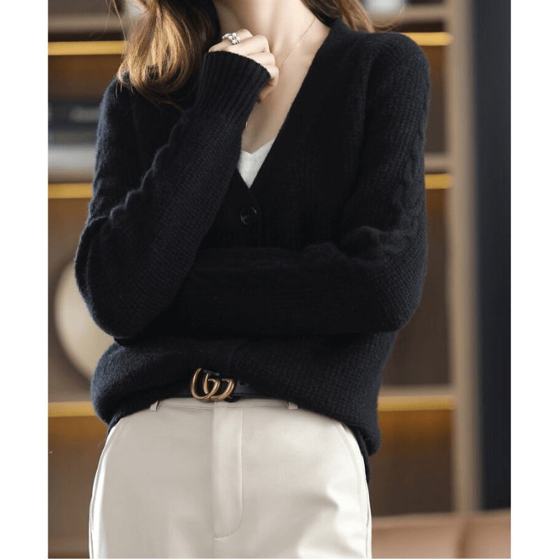 Cardigan Casual de Lã Temple