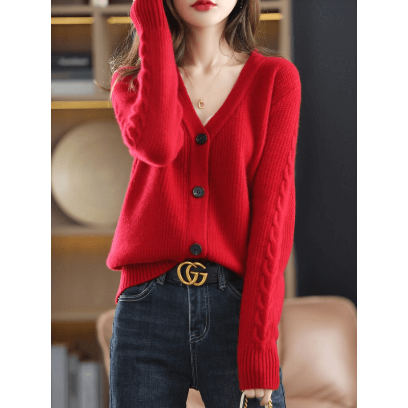 Cardigan Casual de Lã Temple