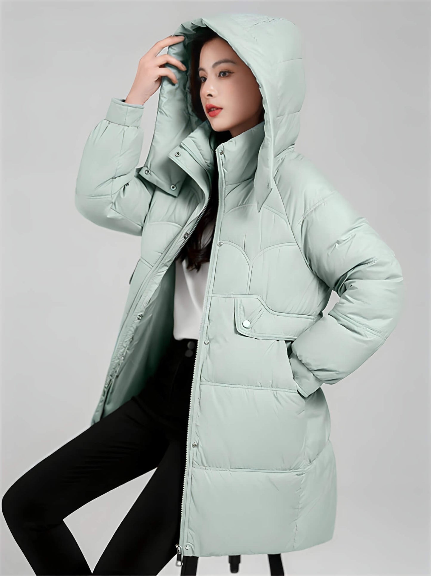 Jaqueta Feminina de Parka Alongada Javiera