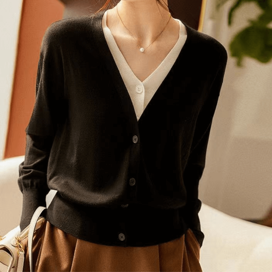 Cardigan Casual Gola Dupla Vent