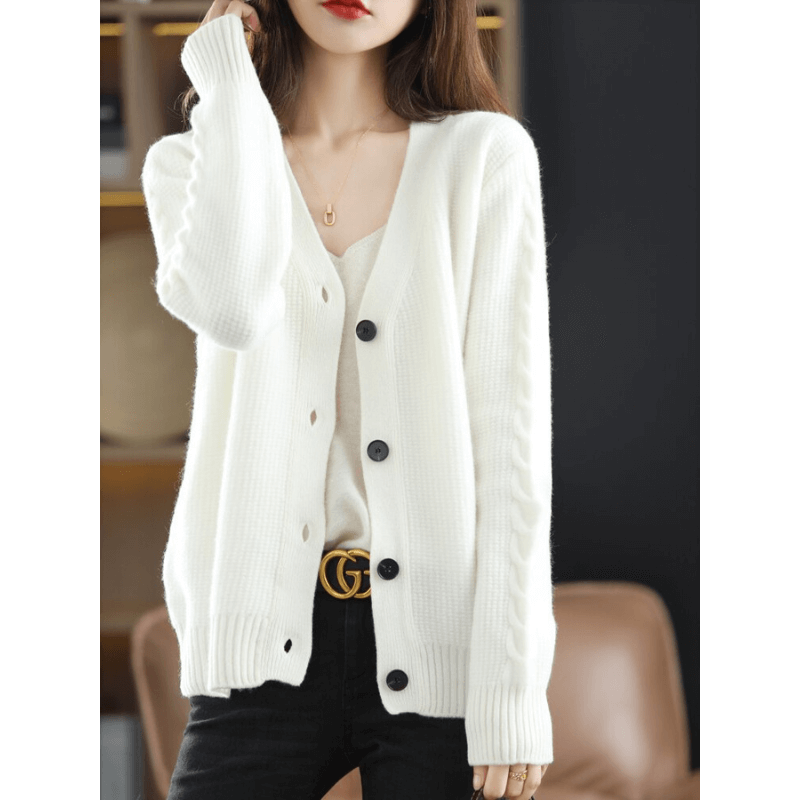 Cardigan Casual de Lã Temple