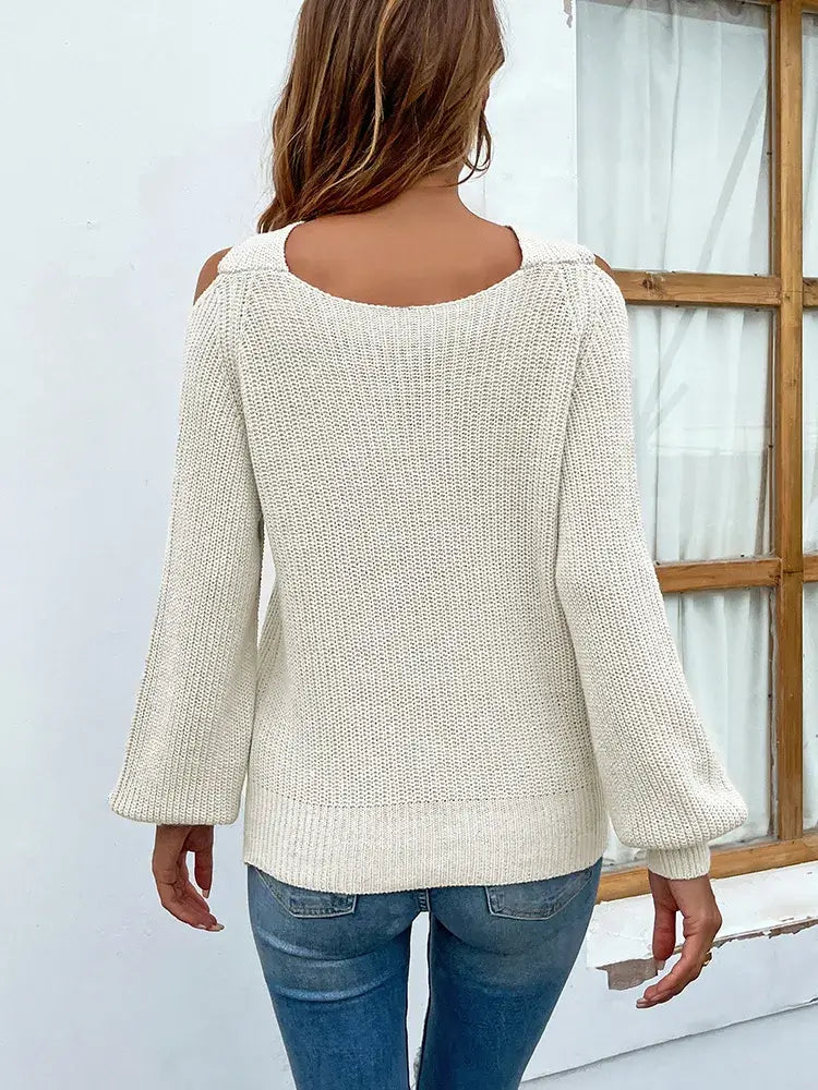Suéter de Tricot Transpassado Canna
