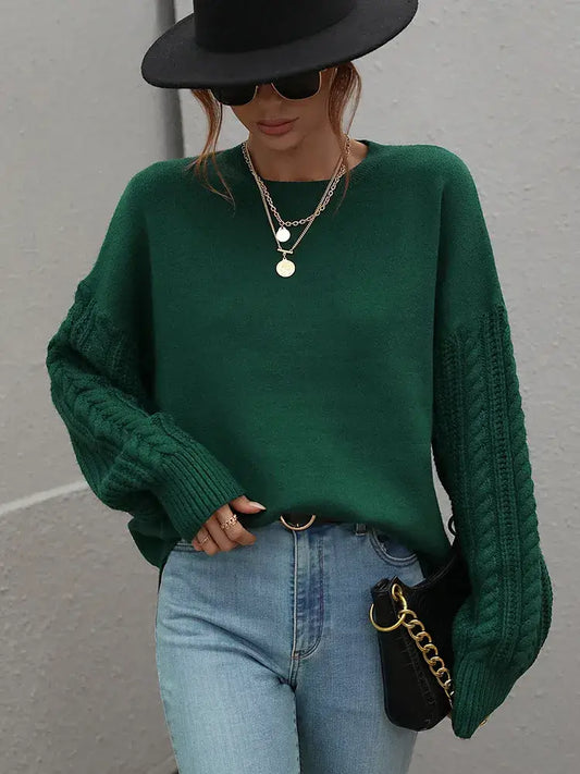 Suéter com Mangas de Tricot Blanc