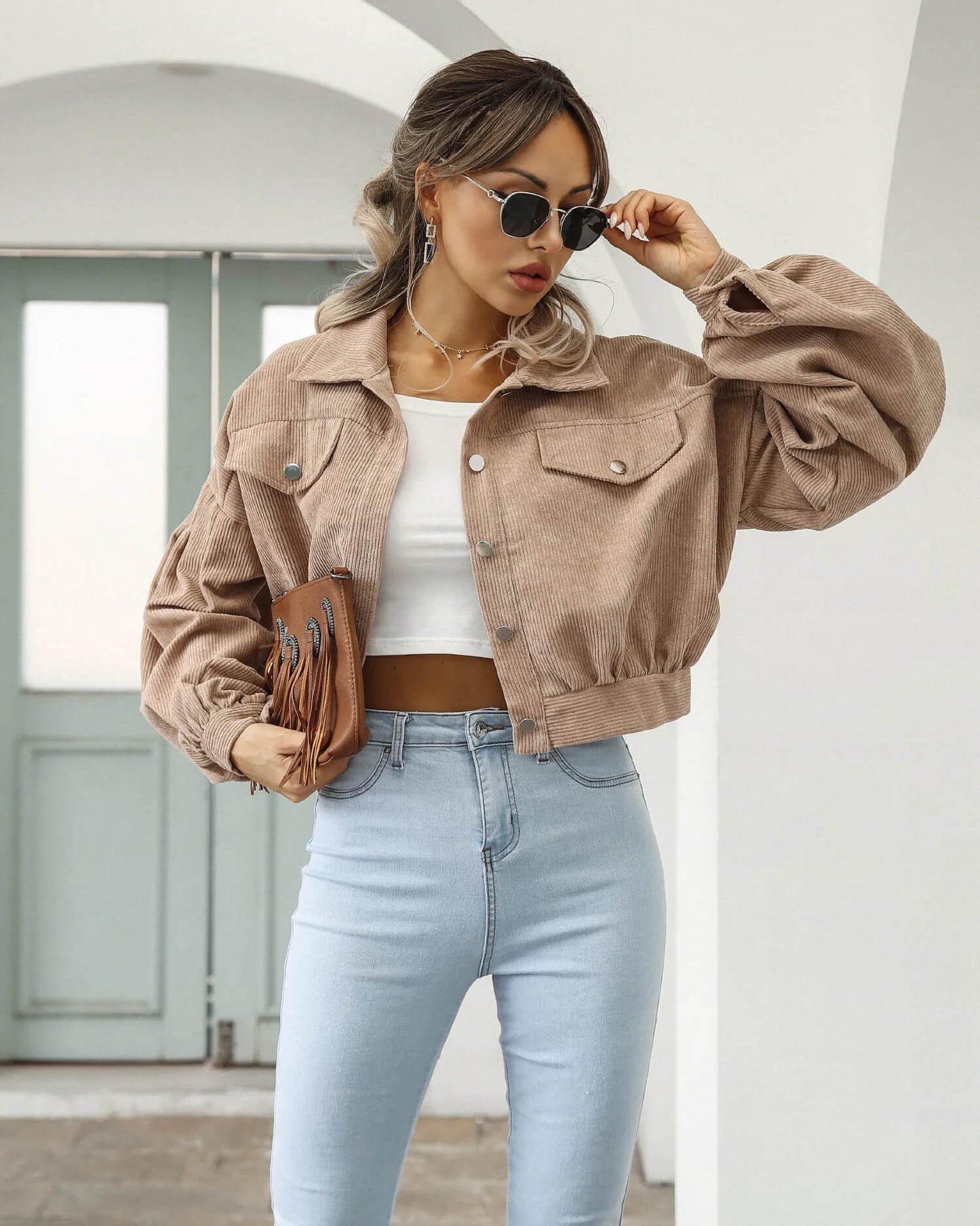 Jaqueta Bomber de Veludo Zoe