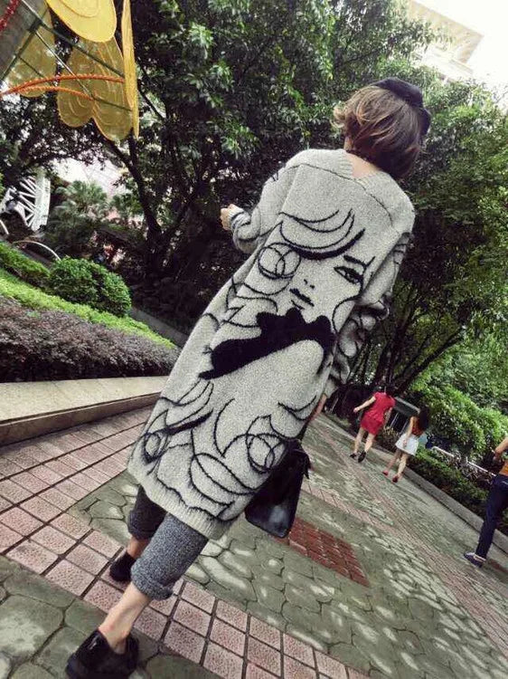 Cardigan Alongado Ponto Aberto Goreme