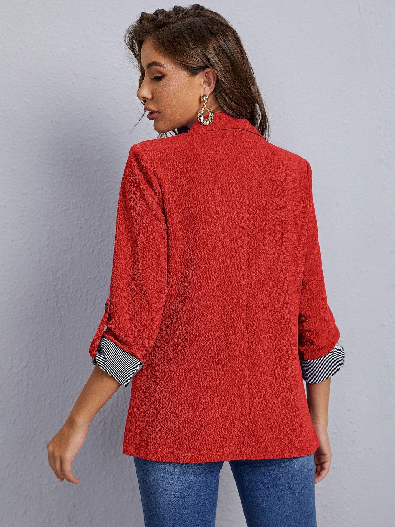 Blazer de Alfaiataria Feminino Acinturado Valentina Vermelho
